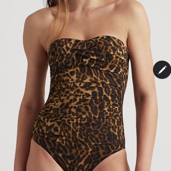 Lauren Ralph Lauren Leopard Print One-Piece Swimsuit Size 12 - Picture 5 of 14